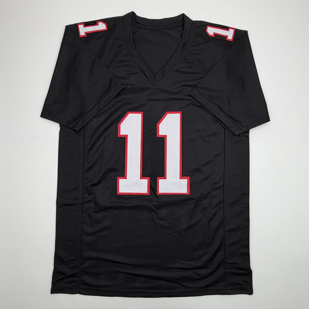 Autographed/Signed Julio Jones Atlanta Black Retro Football Jersey Beckett BAS COA