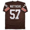 Autographed/Signed Clay Matthews Jr Cleveland Brown Football Jersey Beckett BAS COA