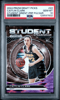 Graded 2024 Panini Prizm Draft Picks Caitlin Clark #22 Student Orientation Purple Pulsar /55 Rookie RC Basketball Card PSA 10 Gem Mint