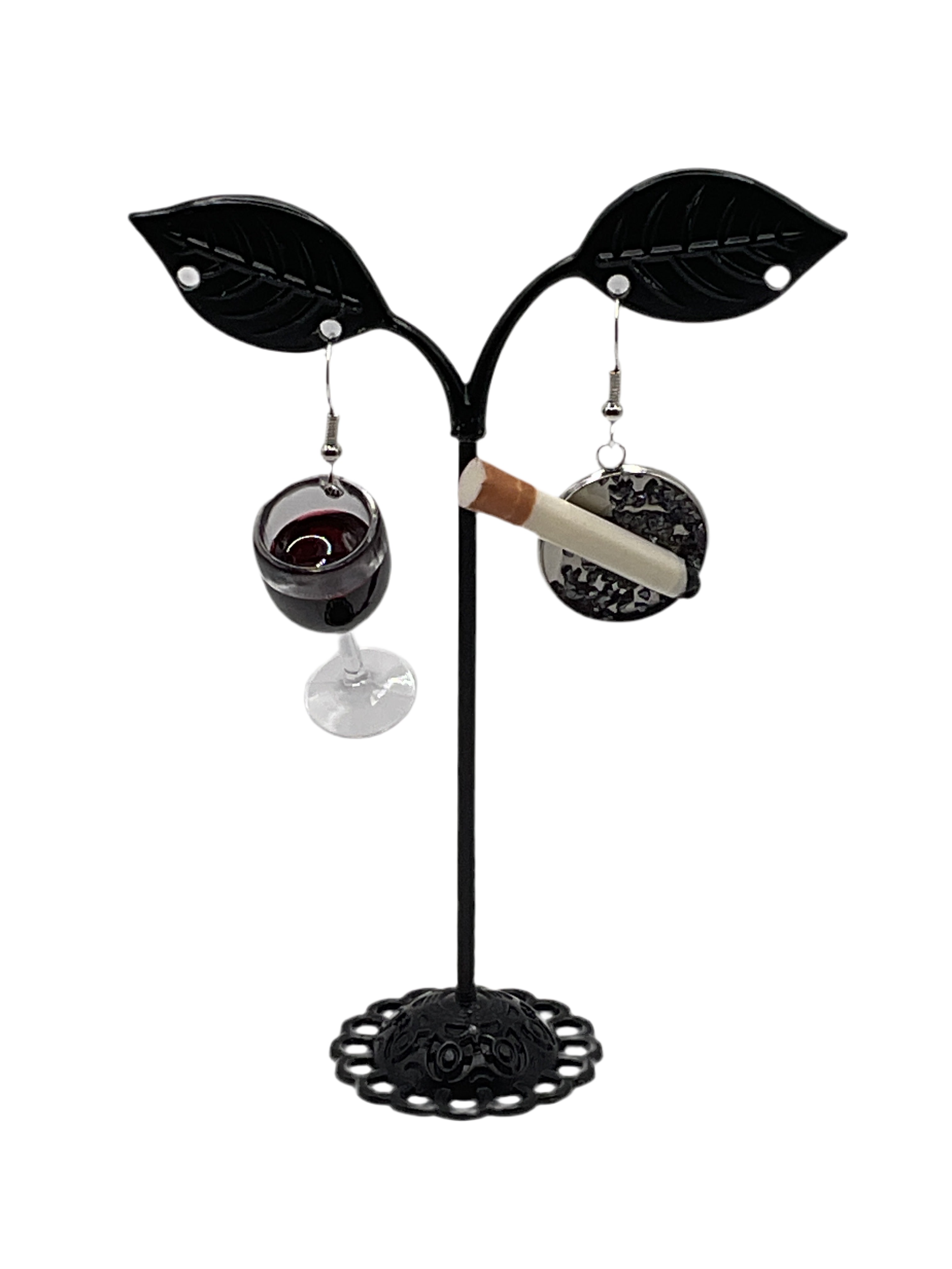 Red Wine and Cigarette Earrings