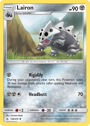 Lairon 124/214 - SM  Unbroken Bonds Reverse Holofoil