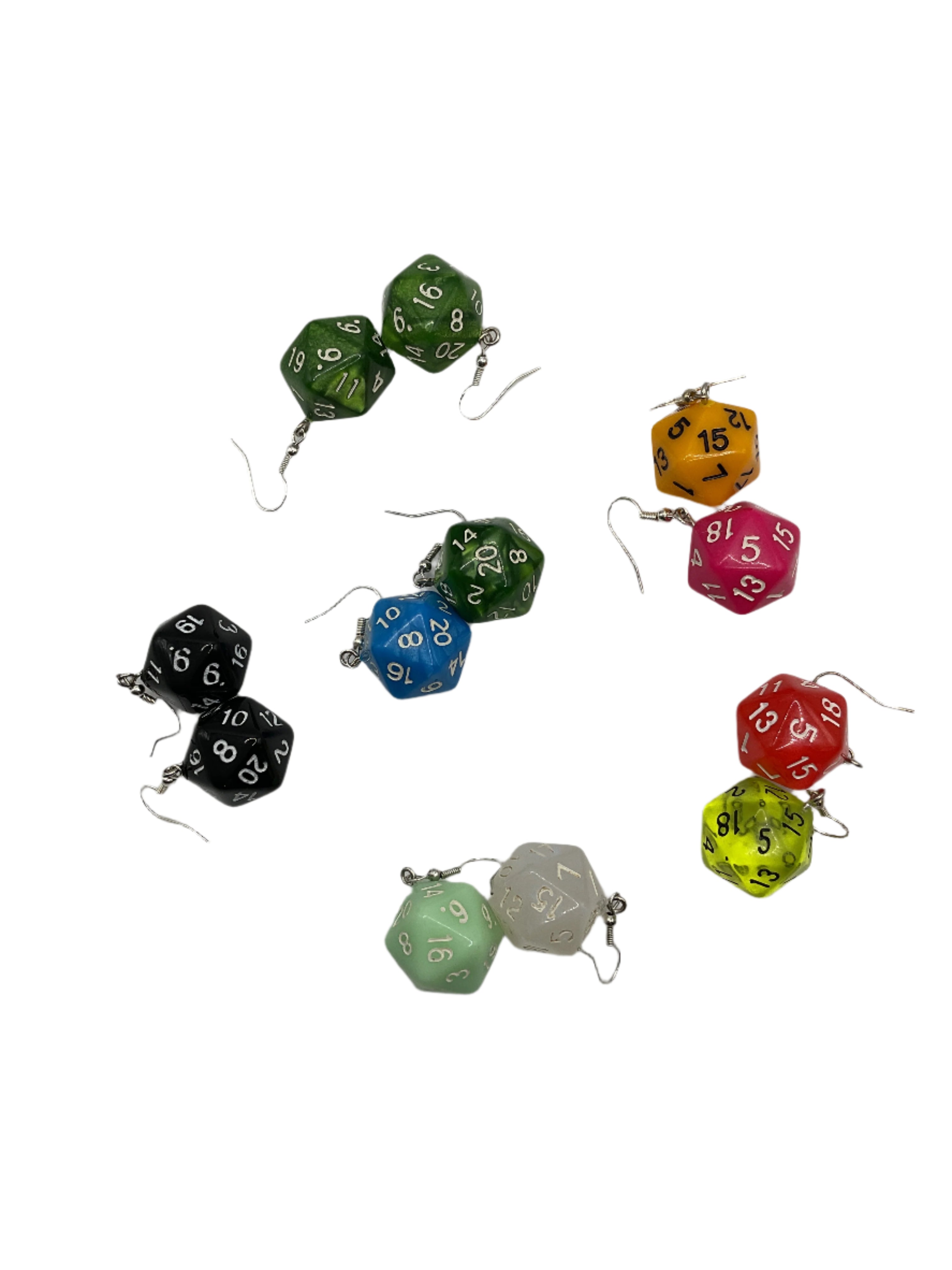 D20  Colorful Dice Earrings