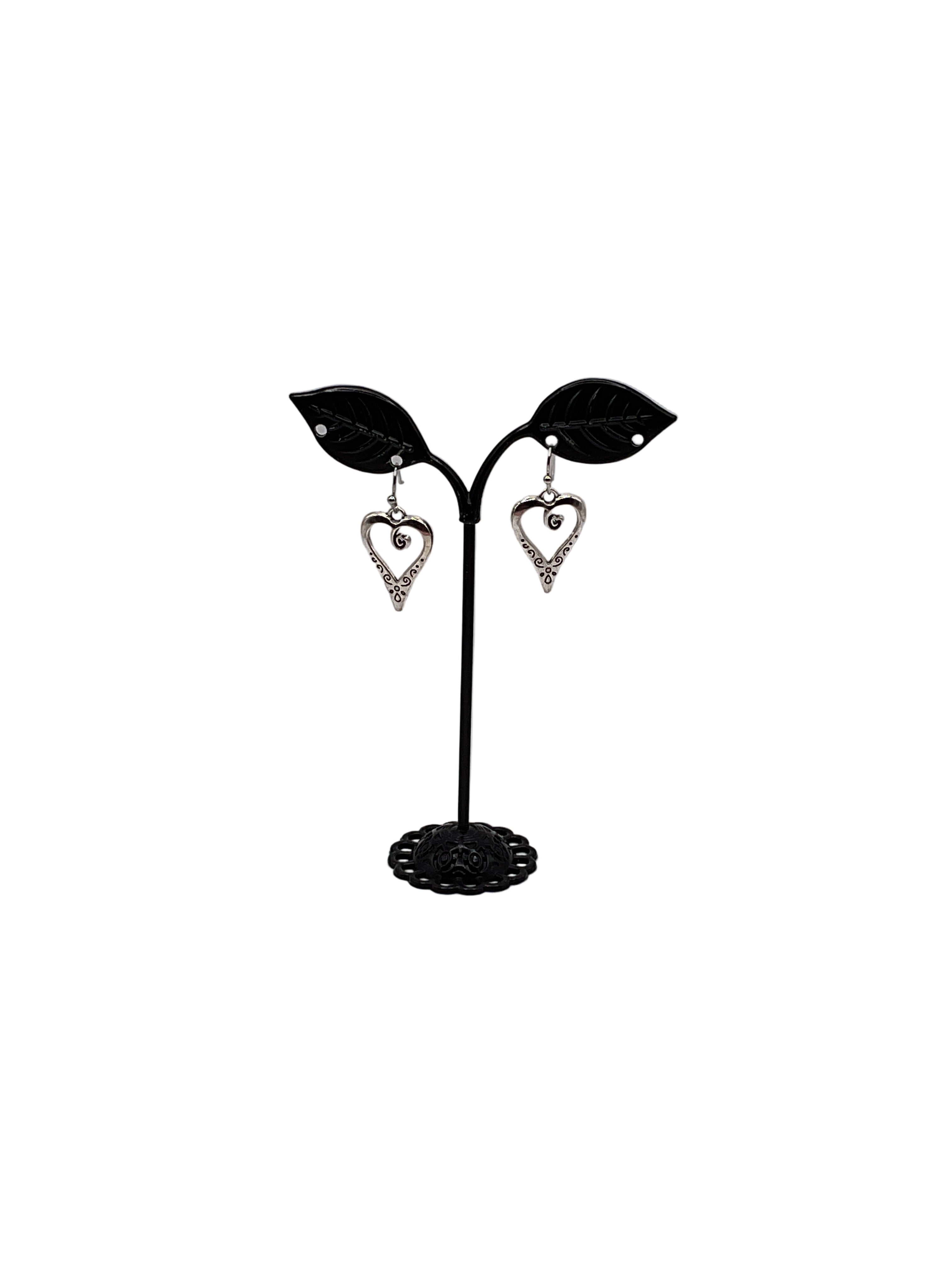 Silver heart earrings