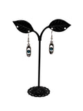 Silver Aquamarine Oval Earrings