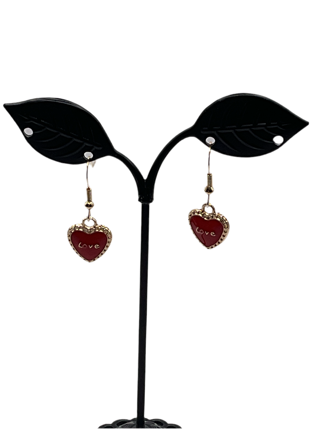 red love heart earrings
