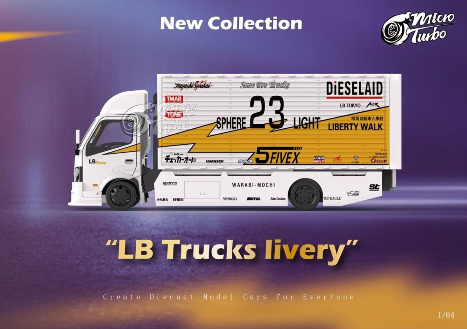 MicroTurbo Hino 300 LBWK Silhouette Lighting #23 1:64