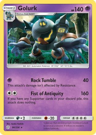 Golurk 090/236 - SM  Cosmic Eclipse Reverse Holofoil