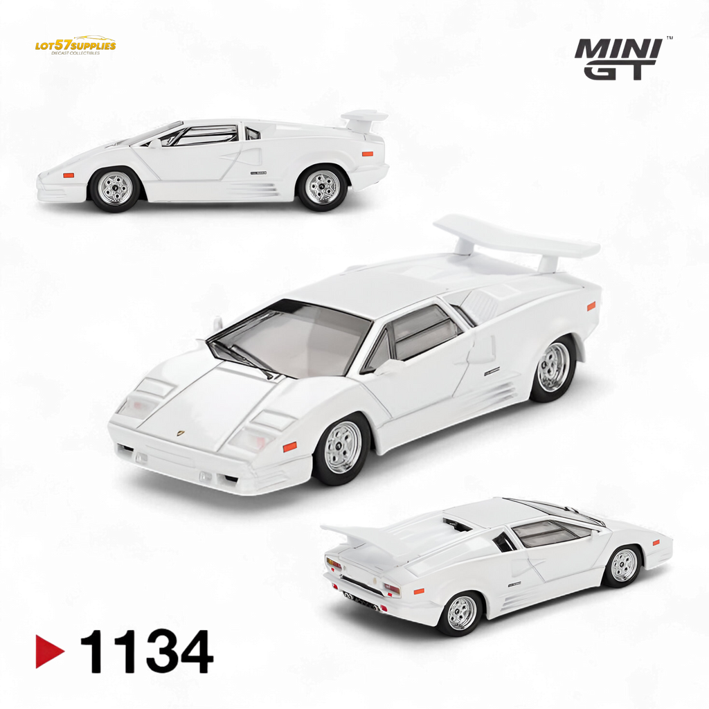 Mini-GT Lamborghini Countach 25th Anniversary White 1:64