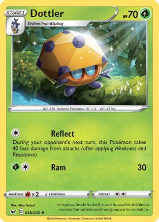 Dottler 018/202 - SWSH01 Sword & Shield Base Set Reverse Holofoil