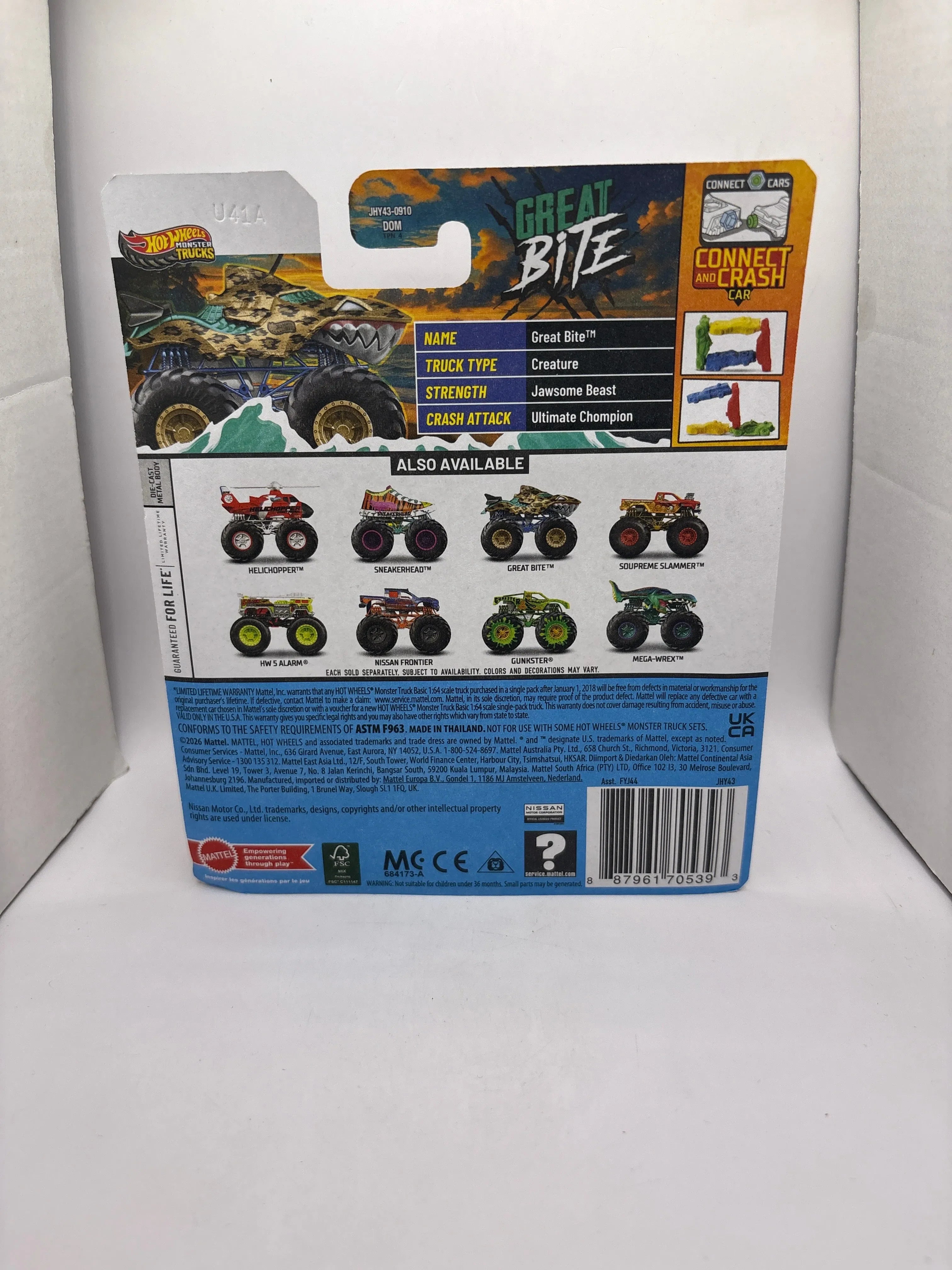 Hot Wheels Great Bite Monster Truck Diecast multi colors