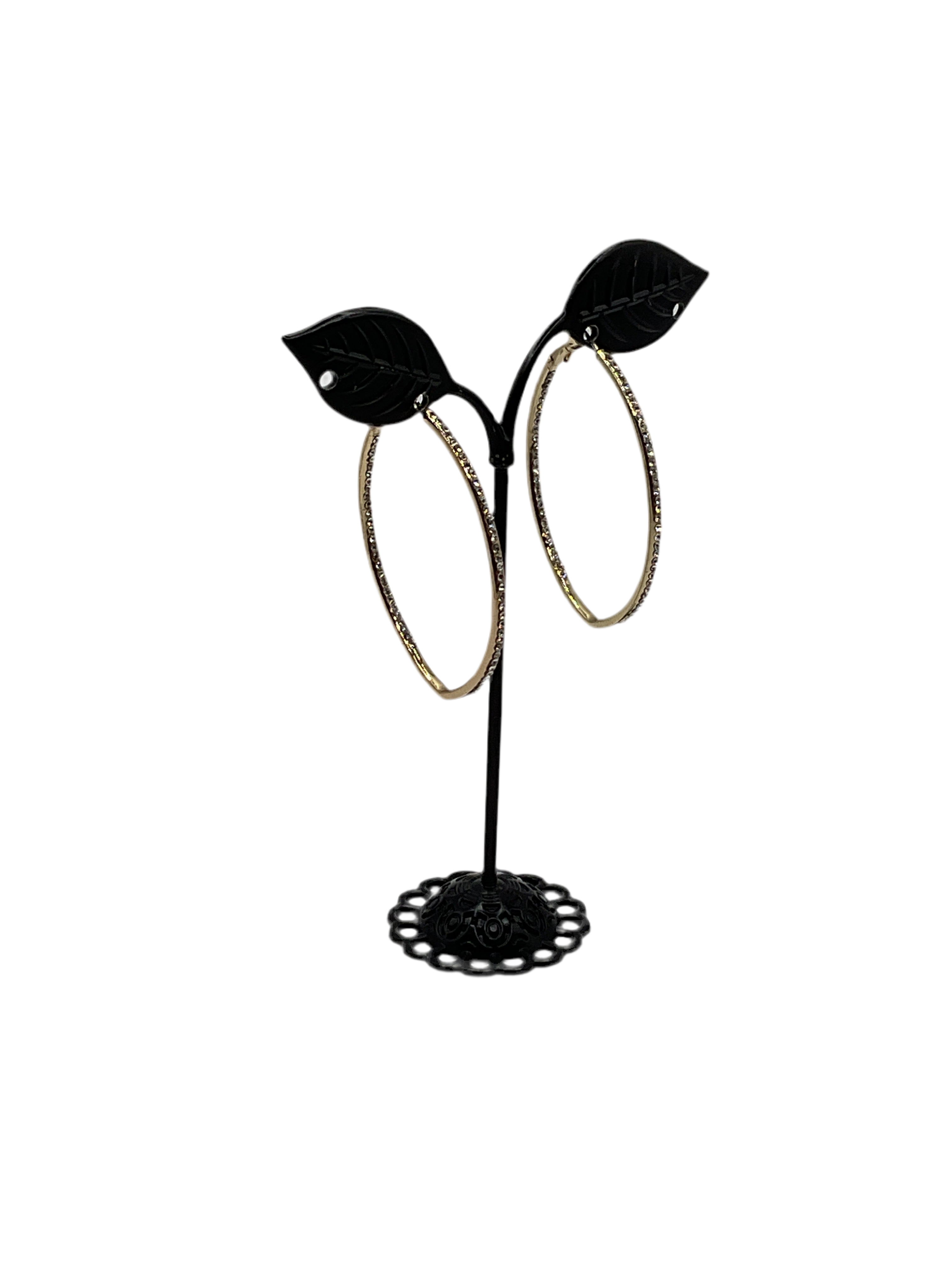 Gold Sparkling Hoop Earrings