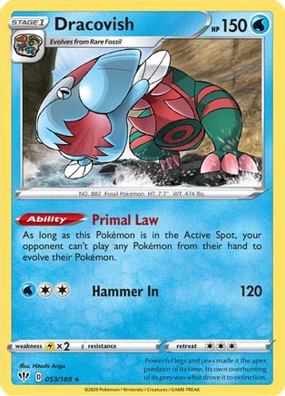 Dracovish 053/189 - SWSH03 Darkness Ablaze Holofoil