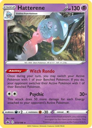 Hatterene 073/198 - SWSH06 Chilling Reign Holofoil