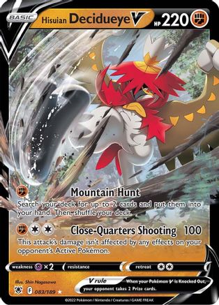 Hisuian Decidueye V 083/189 - SWSH10 Astral Radiance Holofoil