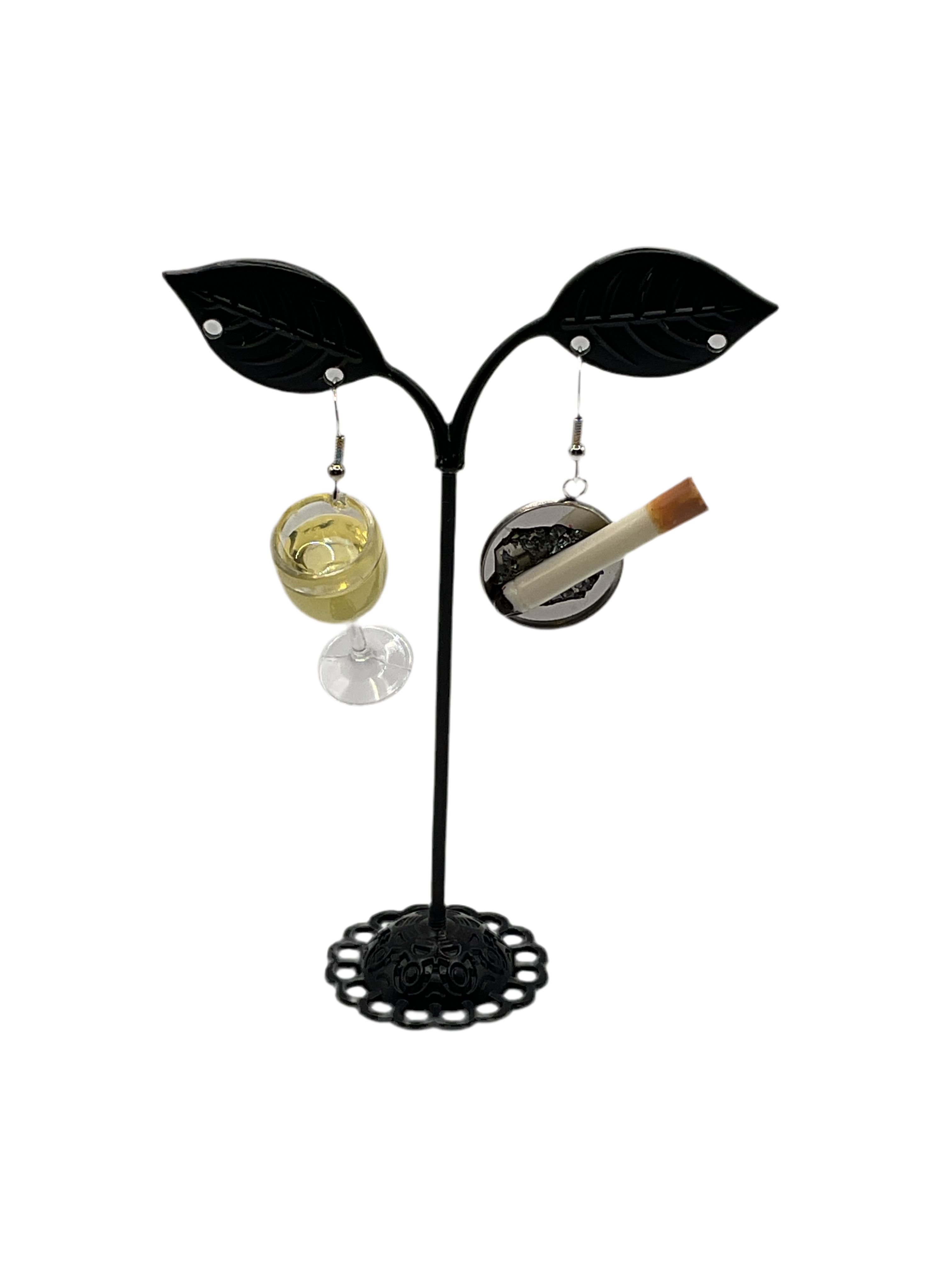 Cigarette And Wine Earrings 2