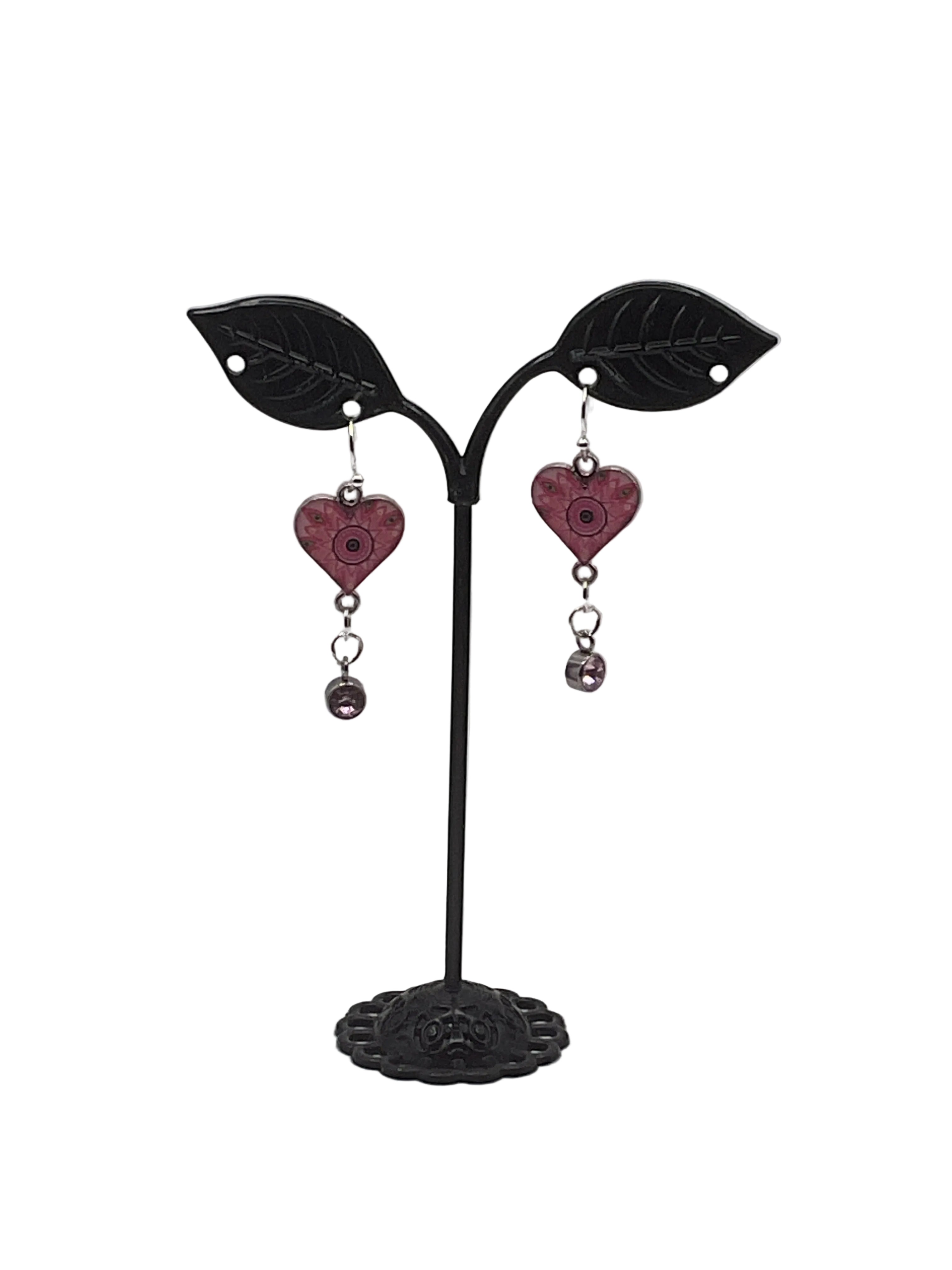 Dangling Heart and Charm Earrings