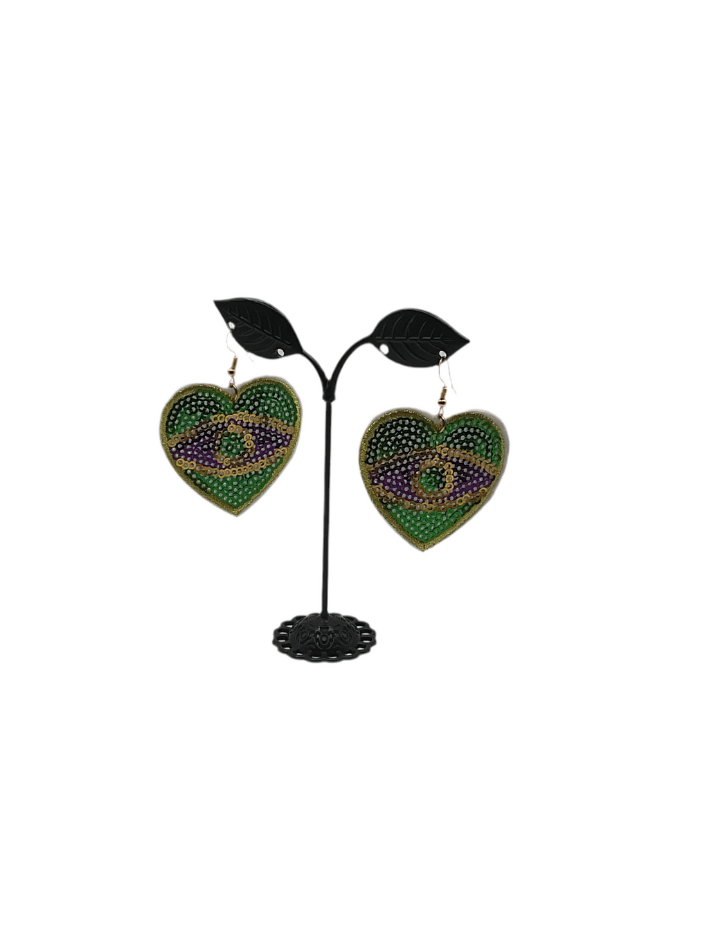 Sequin heart earrings