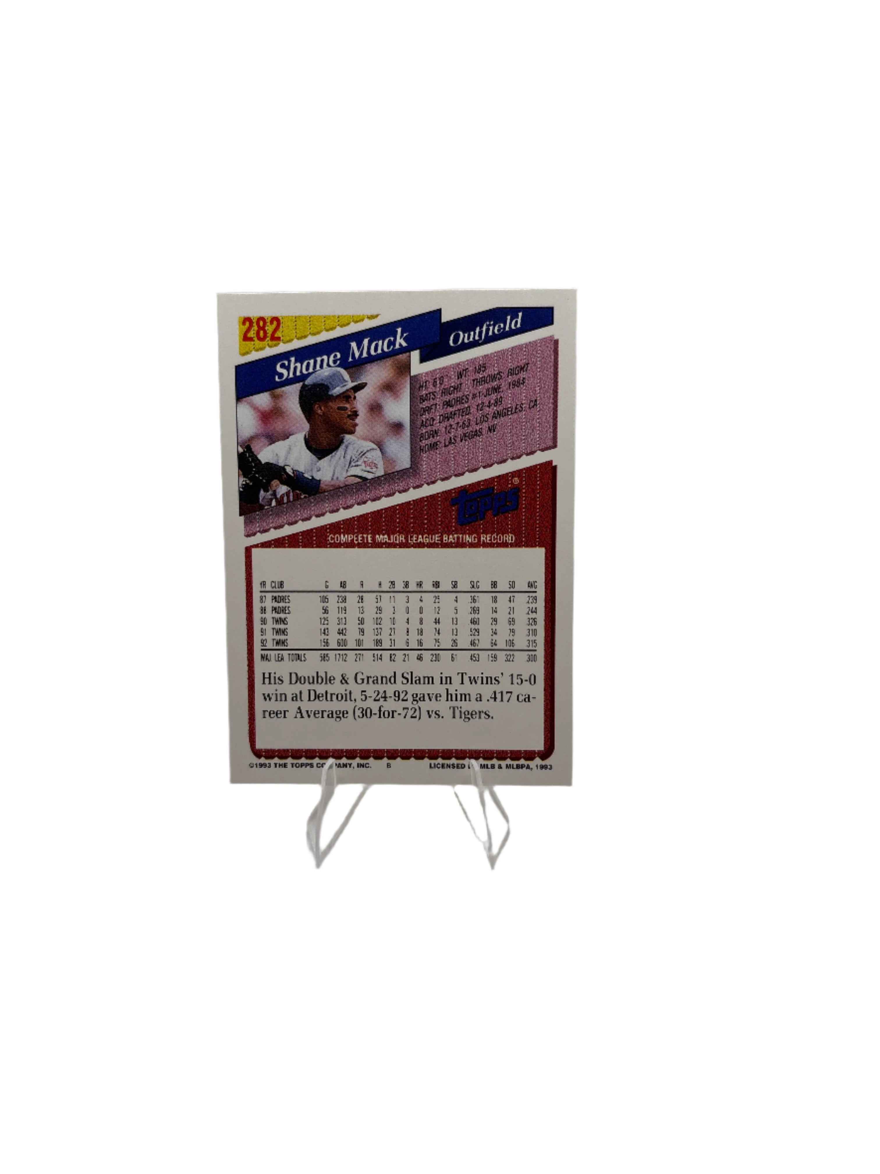 Topps Shane Mack