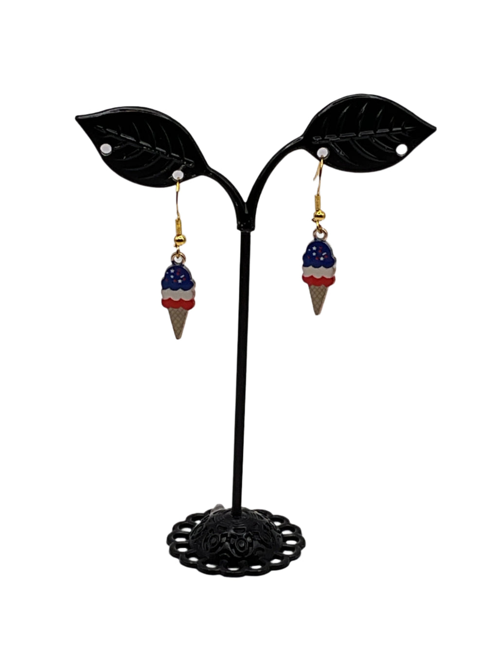 Americana Ice Cream Cone Earrings