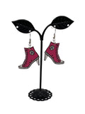 Pink High Heel Tennis Shoe Earrings