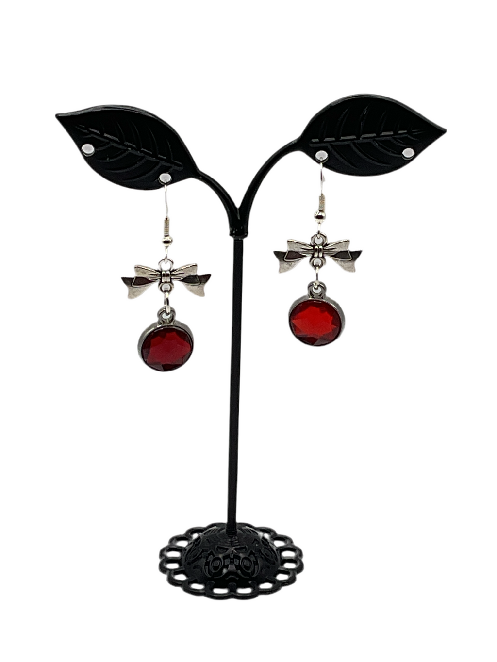 Red Circle Earrings