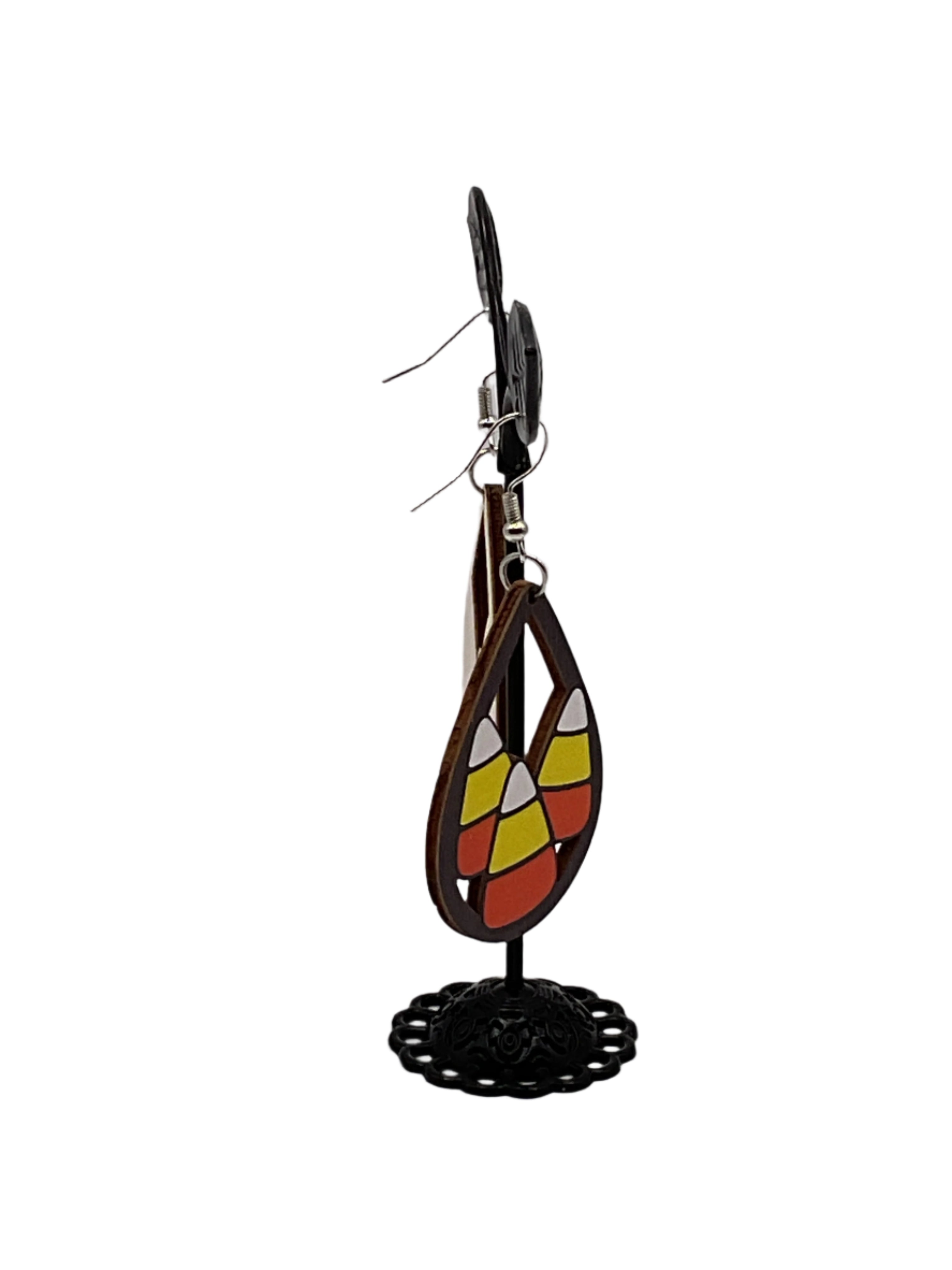 Wooden Candy Corn Earrings