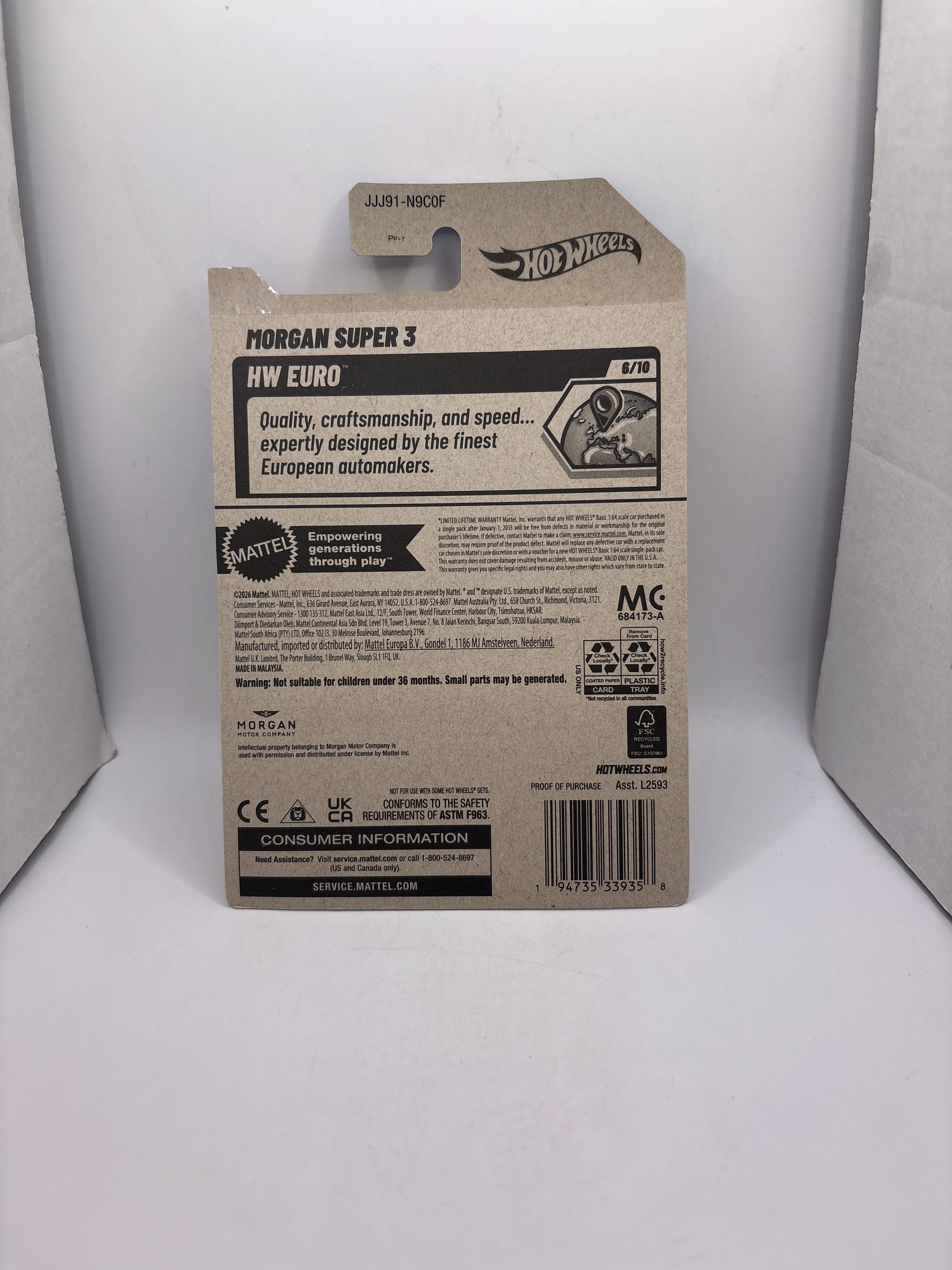 Hot Wheels Morgan Super 3 Diecast gray