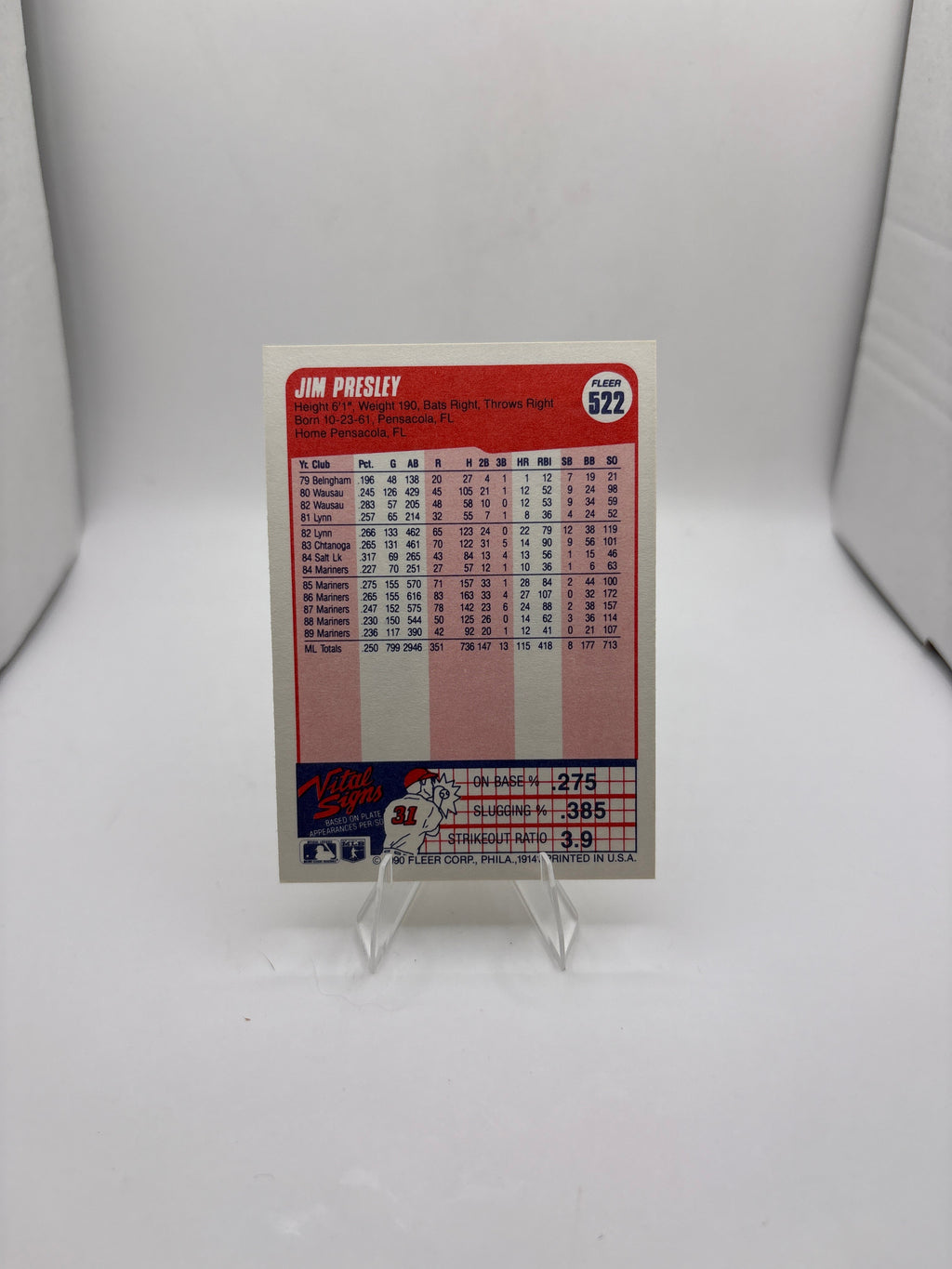 Fleer Jim Presley