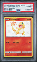 Graded 2019 PKM Sun & Moon Hidden Fates #SV6 Charmander-Holo Hidden Fates Trading Card Game PSA 10 Gem Mint