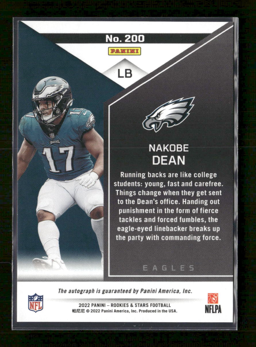 2022 Panini Rookies & Stars Rookies Signatures Nakobe Dean #/299 Auto #200