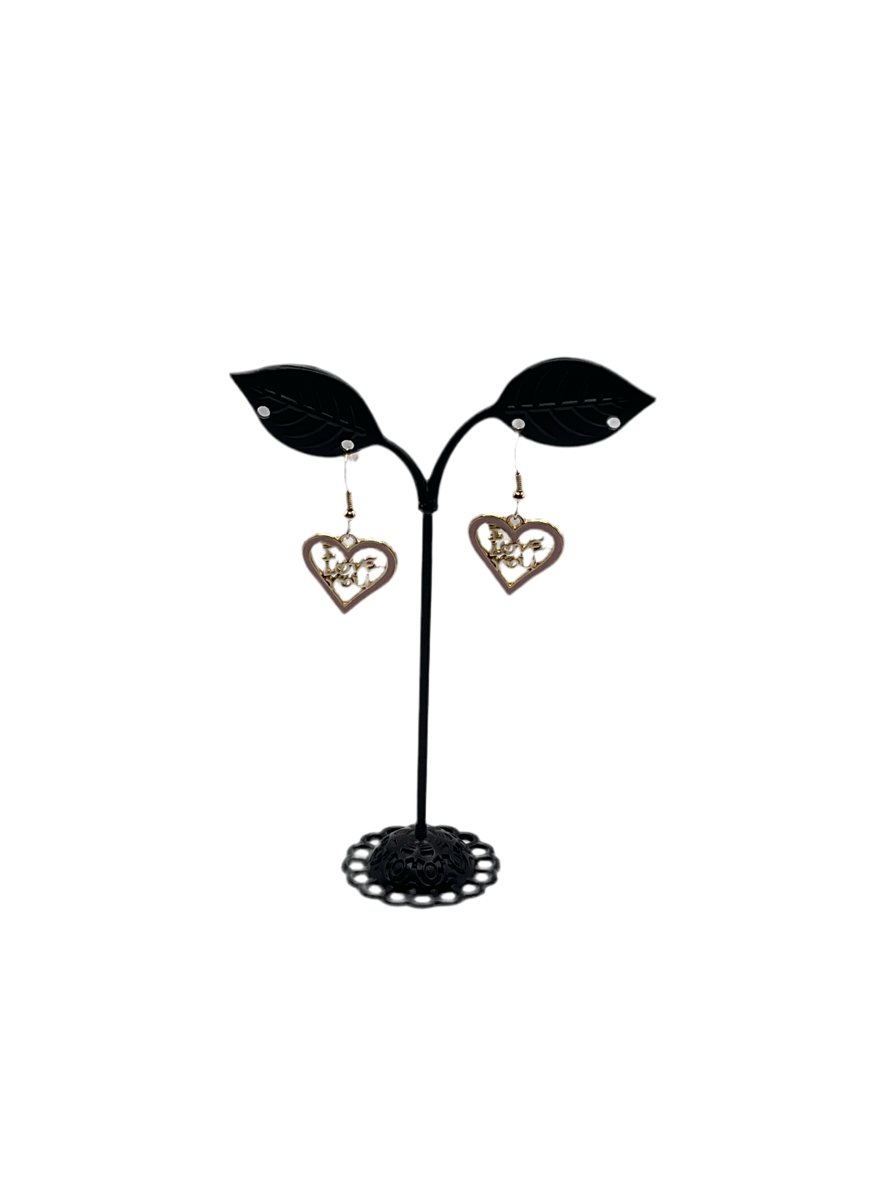 I love you heart earrings