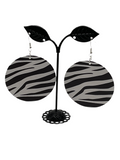 Round Zebra Earrings