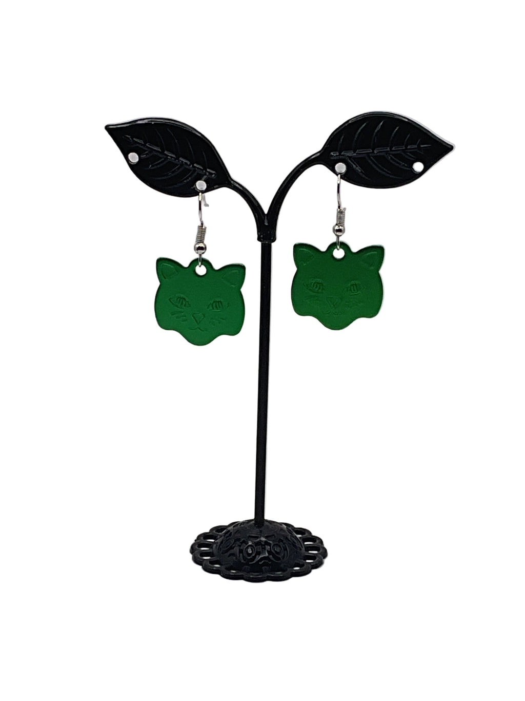Cat Head Tag Earrings