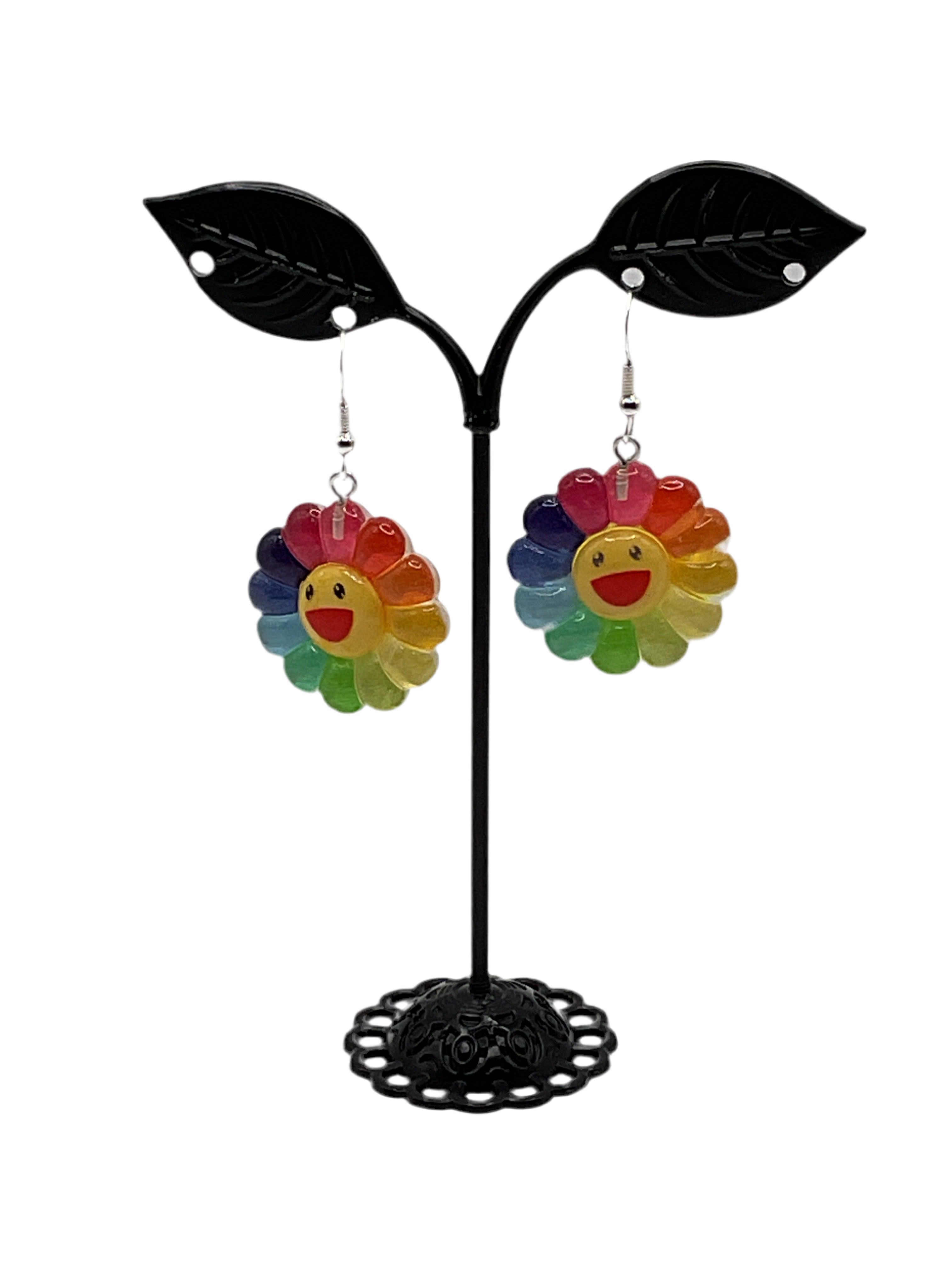 Flower Smiley Face Earrings