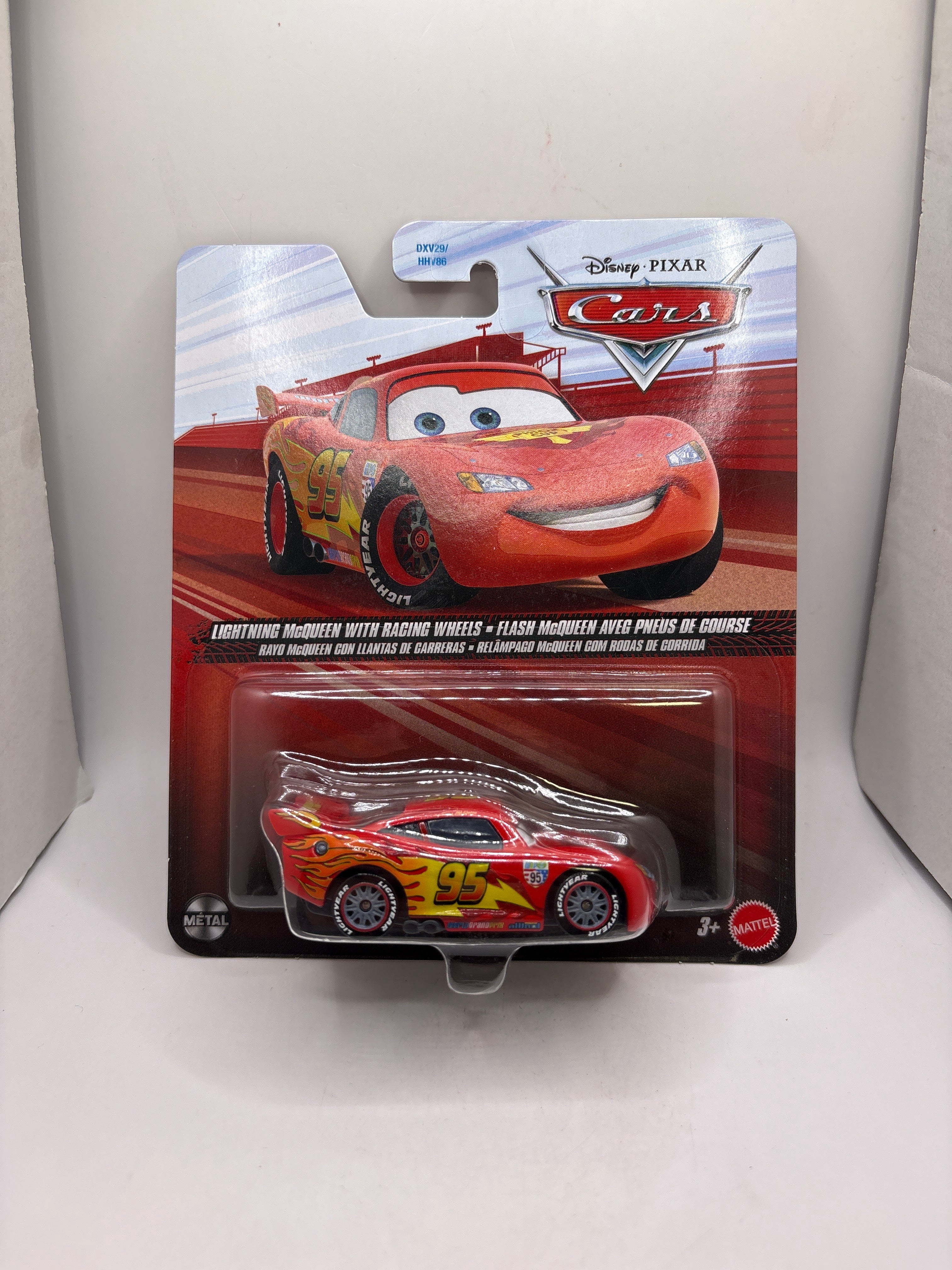 Disney Pixar Cars Lightning McQueen With Racing Wheels Diecast red