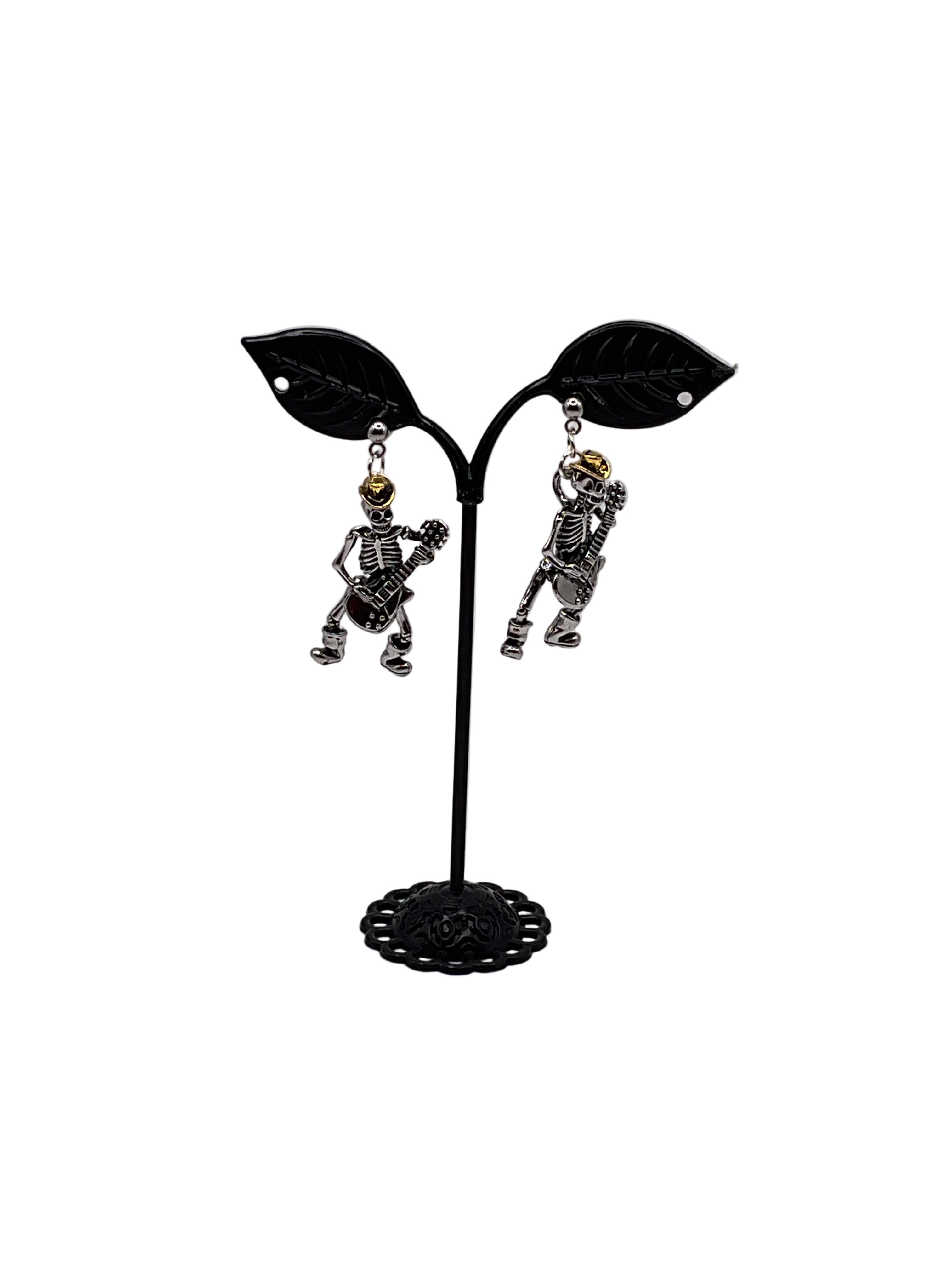 Cowboy skeleton earrings
