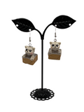 Grey Cat in a Box Earrings
