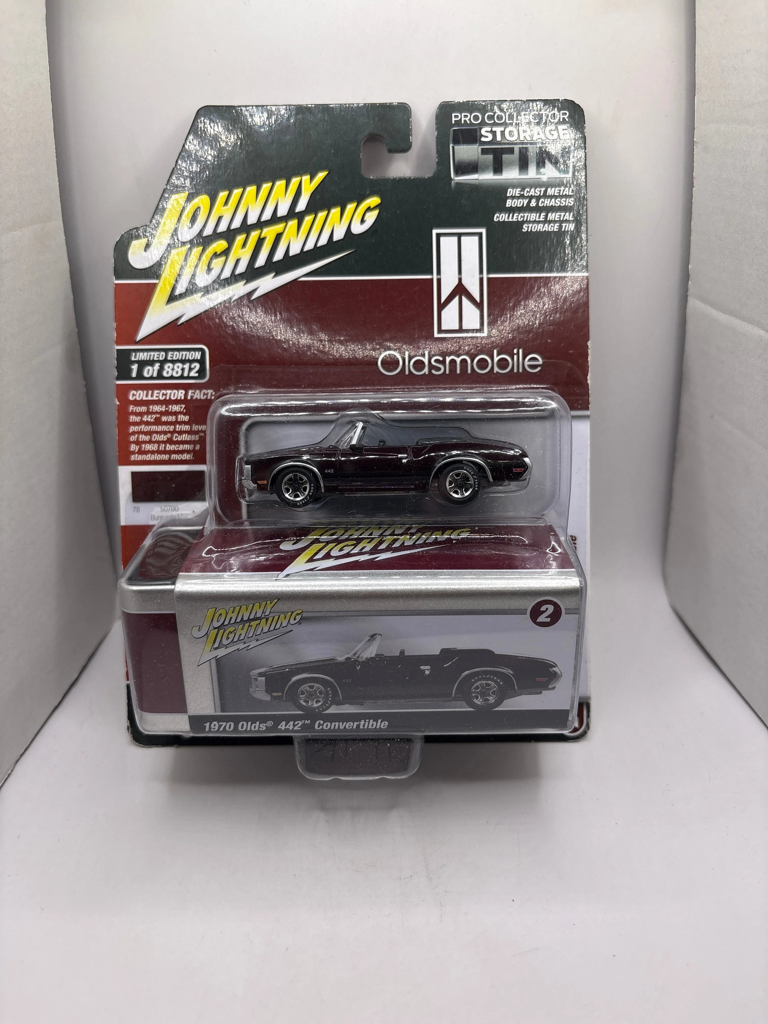 Johnny Lightning 1970 Olds 442 Convertible Diecast burgundy mist