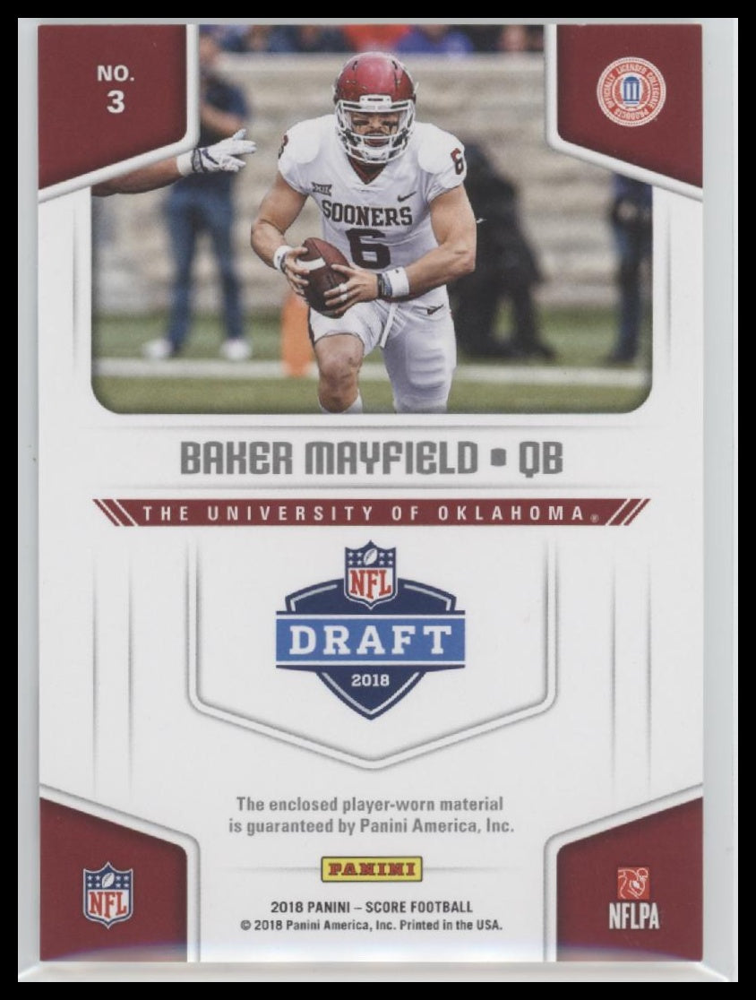 2018 Score Collegiate Jerseys Baker Mayfield #3