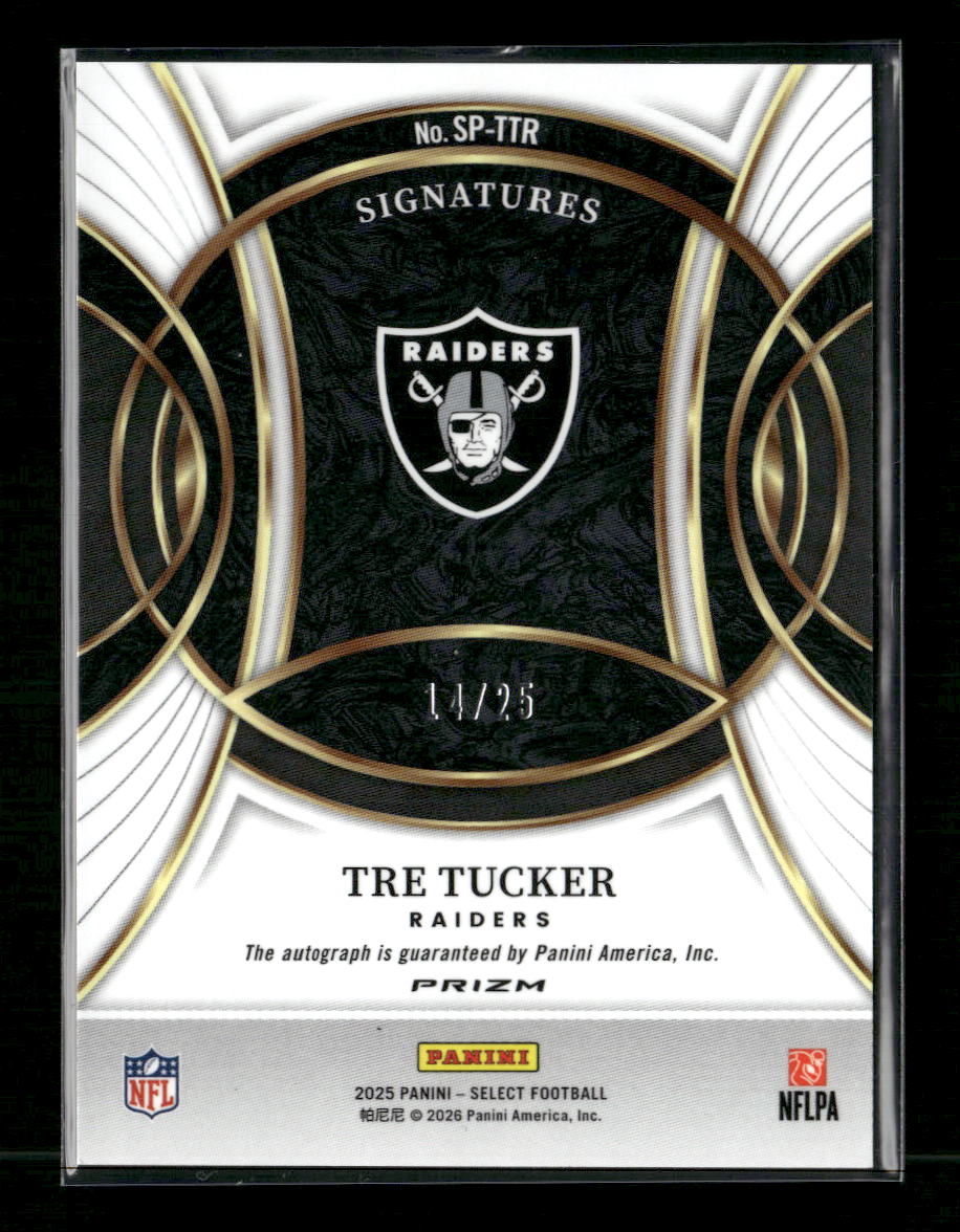 2024 Panini Select Signatures Tie-Dye Prizm Tre Tucker #/25 Auto #SP-TTR