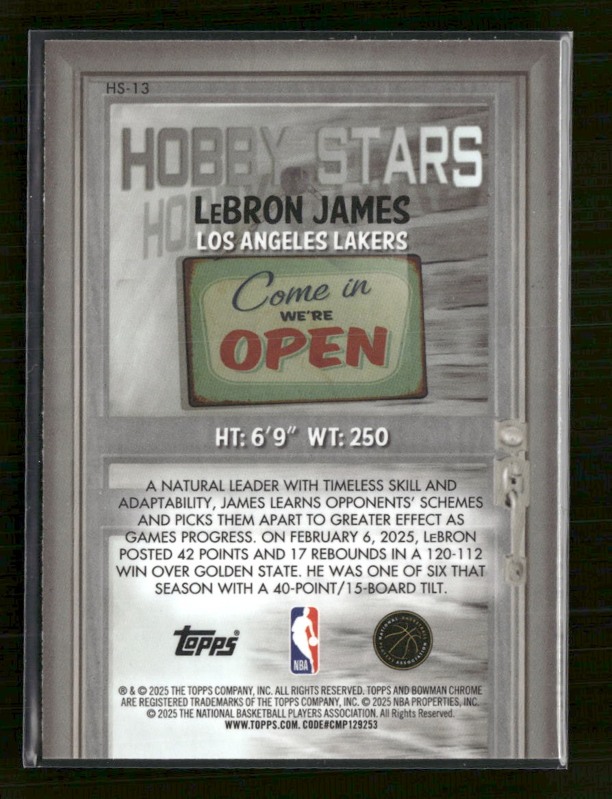 2025-26 Bowman Hobby Stars LeBron James #HS-13