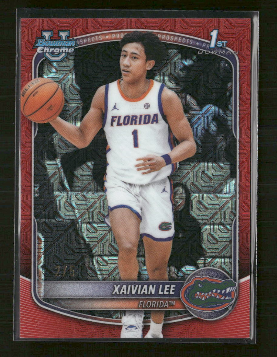 2025-26 Bowman Chrome Prospects Red Mojo Refractor Xaivian Lee #/5 #BCP-28