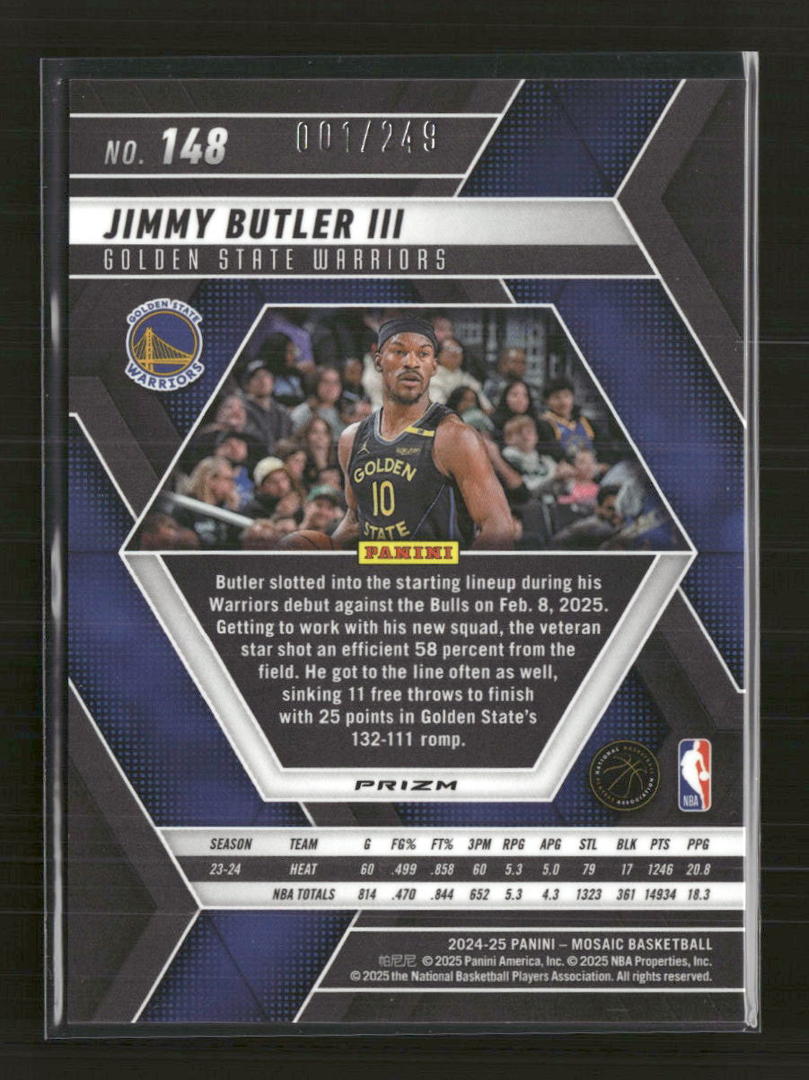 2024-25 Panini Mosaic Purple Fluorescent Mosaic Jimmy Butler III  #/249 #148