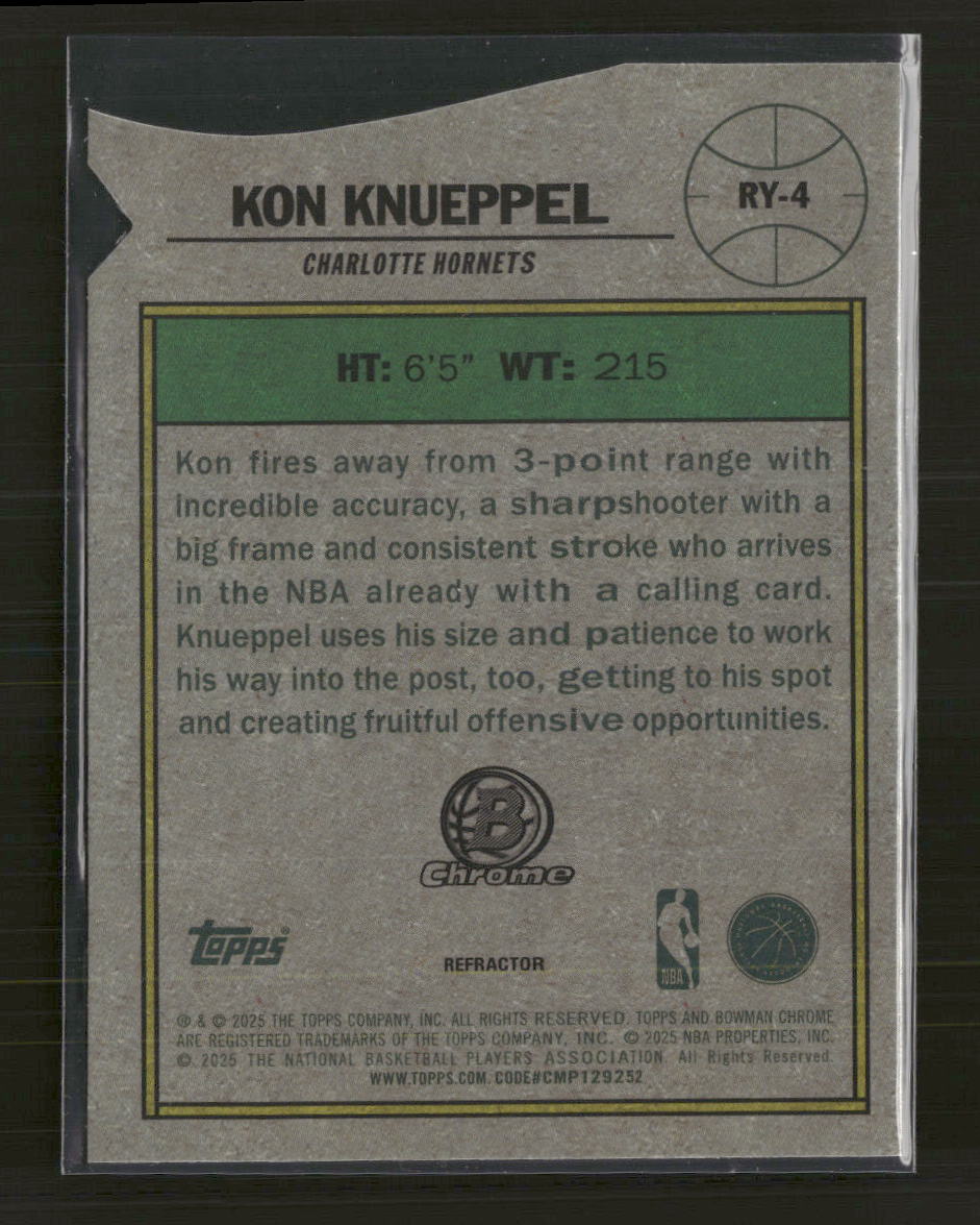 2025-26 Bowman Rookie Of The Year Favorites Kon Knueppel #RY-4