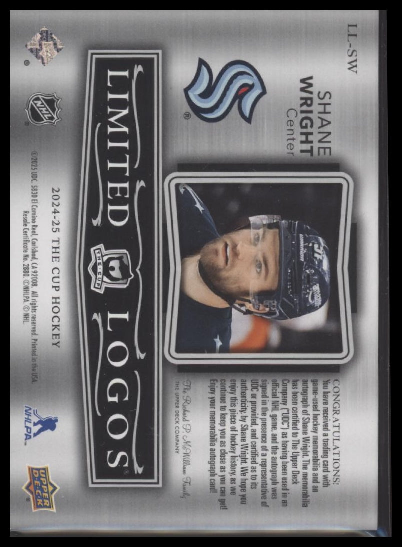 2024-25 Upper Deck The Cup Limited Logos Shane Wright #/50 Auto #LL-SW