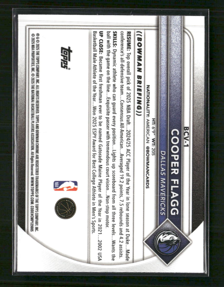 2025-26 Bowman Chrome Cooper Flagg #BCV-1