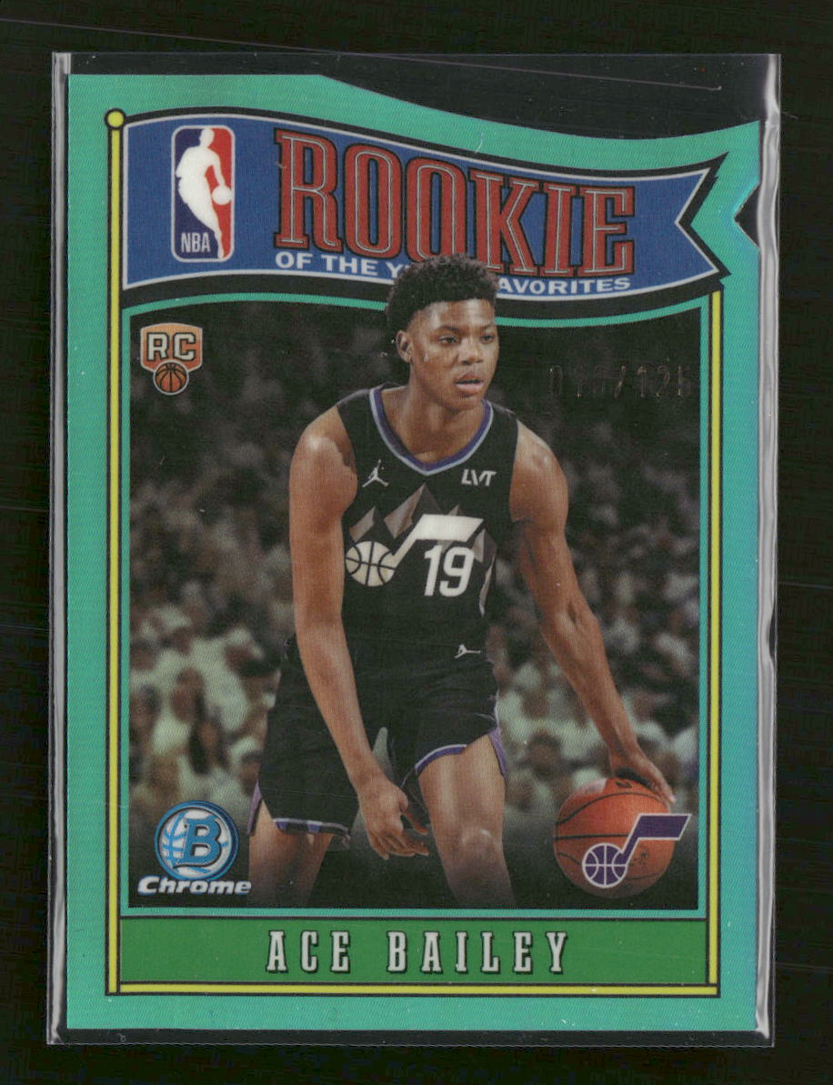 2025-26 B. Rookie Of The Year Favorites Aqua Refractor Ace Bailey #/125 #RY-5