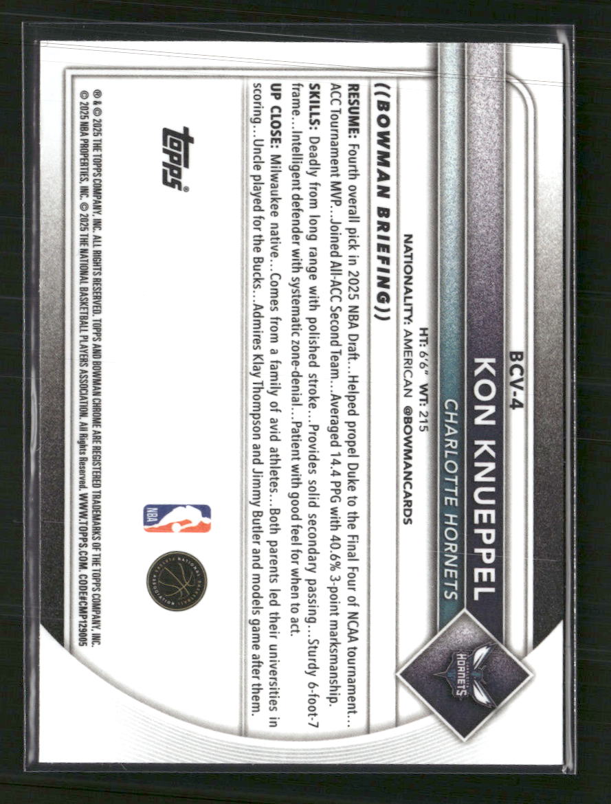 2025-26 Bowman Chrome Mojo Refractor Kon Knueppel #BCV-4