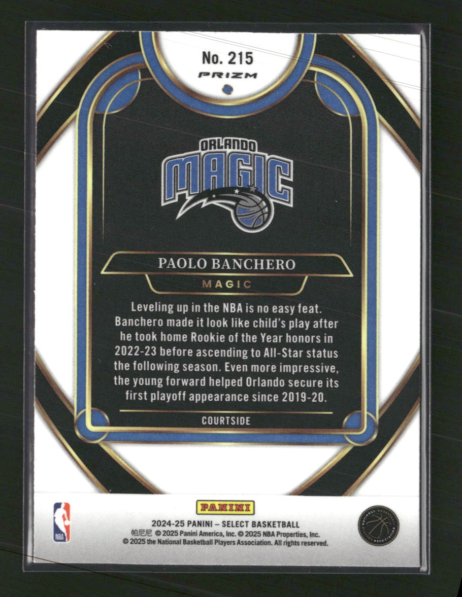 2024-25 Panini Select Elephant Prizm Paolo Banchero #215