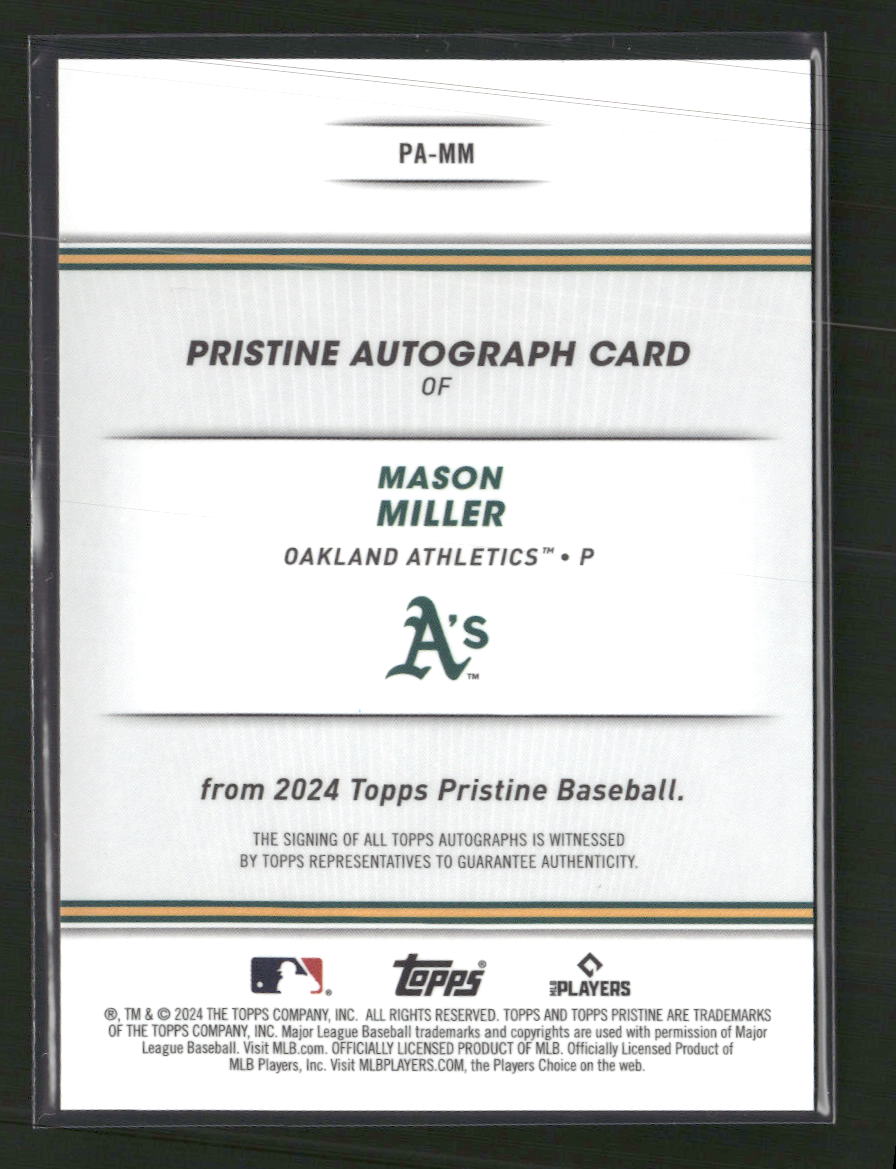 2024 Topps Pristine Mason Miller Auto #PA-MM